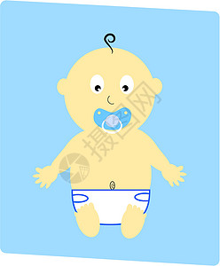 拉拉渡宝宝男孩插图奶嘴孩子淋浴假人庆典艺术婴儿生日儿子设计图片