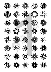 巴特米尔印字装饰品矢量蕾丝花丝字体插图太阳数字花环星星徽章花纹设计图片