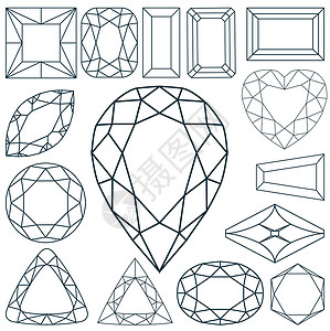 水晶相框与白对面的石头形状反射奢华玻璃宝藏水晶插图婚姻钻石岩石红宝石设计图片
