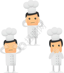 黄山归来不看岳一套有趣的漫画主厨创造力手表男性艺术厨师乐趣插图面包师工作男人设计图片
