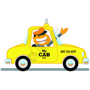 出租车司机黄色票价司机微笑设计图片