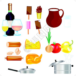 干锅鸭头白种背景的食品和饮料种类繁多设计图片
