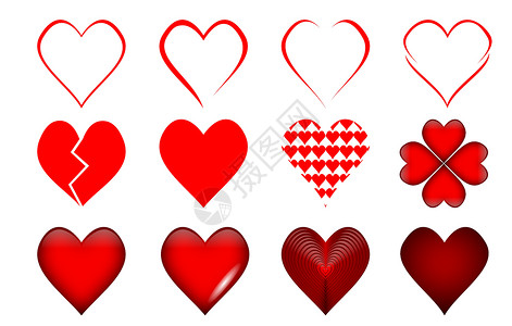 心向量红心插图婚姻圆形热情红色辉光气球情感婚礼球形插画