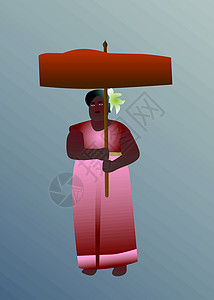 穿着泰国传统服装的妇女背景图片