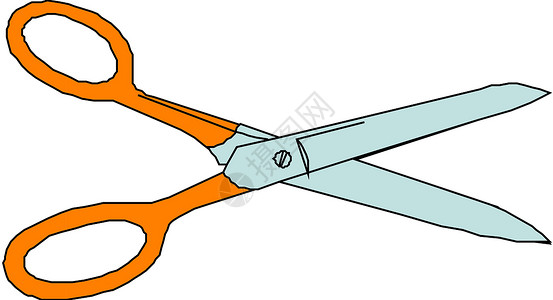 枢剪刀厨房剪裁工具工艺用具白色插图理发师剪子金属设计图片