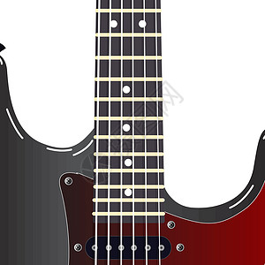 吉他指板白色背景的黑色电吉他Name吉他蓝调音乐旋律音乐会独奏插图低音乐器声学设计图片