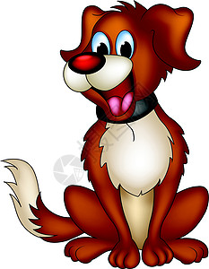 狗流口水可爱的小狗漫画宠物卡通片舌头幼兽毛皮猎犬绘画快乐问候语艺术设计图片