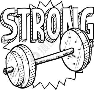 复原提高草图的重量康复权重生活方式训练健身房健美杠铃插图锻炼涂鸦设计图片