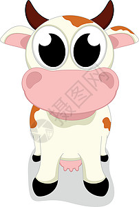 卡通动物牛插图可爱牛牛卡通动物家畜农场哺乳动物插图卡通片设计图片