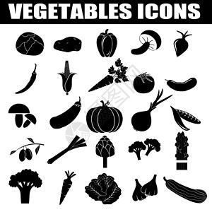 葱香菜蔬菜图标 se土豆辣椒季豆产物农业玉米产品黄瓜插图市场设计图片