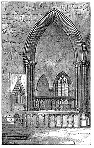 埃文郡多尔切斯特修道院装饰的哥特式拱门遗产教会打印崇拜石头绘画英语历史性窗户艺术品设计图片