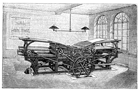 印厂圣马力诺尼双印印印印刷机古老雕刻机械艺术草图插图轮子科学印刷历史机器工厂设计图片