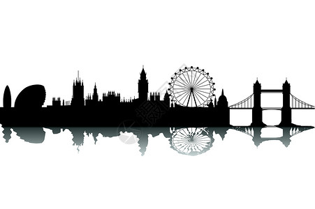 伦敦金丝雀码头伦敦天际建筑办公室车轮黄瓜圆顶码头景观市中心商业反射设计图片