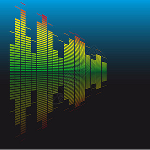 格伦瓦德矢量插图抽象背景格伦平衡器海浪音乐播放器音乐歌曲技术展示立体声顶峰俱乐部反射设计图片