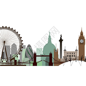 纳尔逊曼德拉伦敦车轮城市千禧塔桥景观议会大教堂插图穹顶设计图片