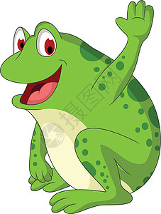 笑着的可爱青蛙漫画艺术爬虫宠物动物卡通片绘画插图嘎嘎蛙跳快乐设计图片