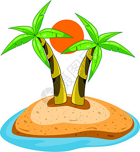 沙摩西岛岛屿上的矢量棕榈设计图片