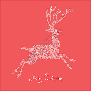 圣诞鹿卡片Xmas鹿插图设计图片