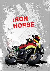 摩托车竞赛具有摩托车图象的灰色黑色背景 铁马 矢量冒险自由车轮活动历史插图运动越野菜刀车辆设计图片