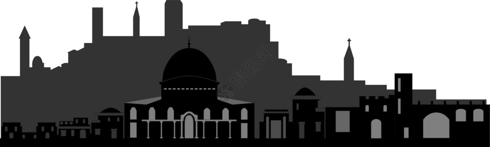 圆顶清真寺耶路撒冷天线宗教土地旅游石头历史旅行教会建筑学景观建造设计图片