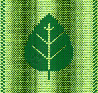 针织服饰风格叶叶无缝绿色编织模式设计图片