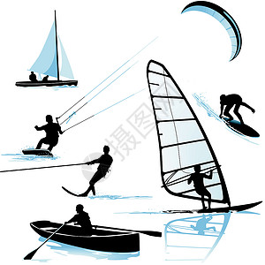 水上运动冲浪水体运动漂流乐趣急流旅行风筝娱乐冒险旅游风帆游客设计图片