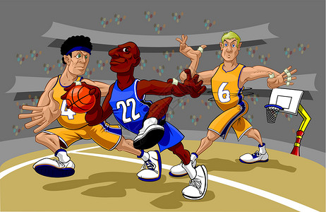 篮球观众篮球游戏中的进攻性冲锋篮板法庭球衣竞技场条纹皮肤绷带篮子手臂头巾设计图片