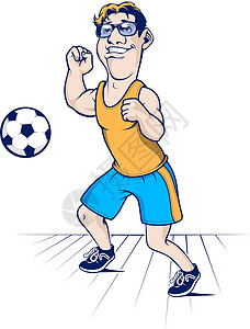 男子足球足球男子的漫画角色设计图片