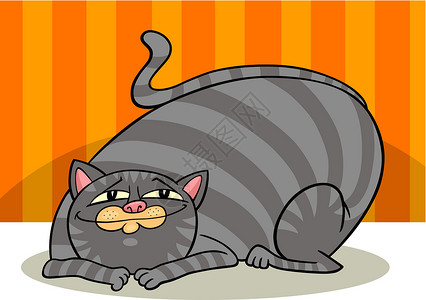 哺乳猫以小猫卡通胡须房间卡通片吉祥物动物虎斑绘画尾巴哺乳动物灰色设计图片
