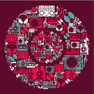 摇滚DJDj 音乐图标盘设计图片