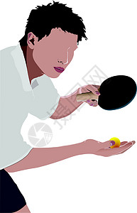 嬉闹的Ping Pong 玩家矢量环影竞赛运动乒乓球竞技活动桌子乐趣娱乐游戏竞争设计图片