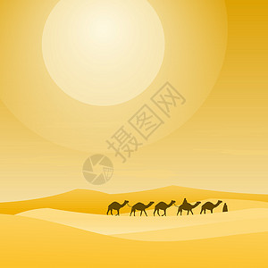 摩洛哥突尼斯带沙丘的车队设计图片
