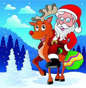 圣诞老人专题图2戏服载体绘画动物礼物传统男人季节驯鹿帽子背景图片