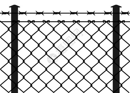 监狱栅栏带刺铁丝网的电栅栏金属警卫边缘边界犯罪周长外壳自由刑事危险设计图片