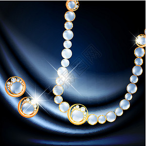 首饰珍珠耳环珠宝套件奢华钻石丝绸宝石珍珠水晶金子财富织物首饰设计图片