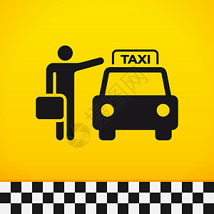 黄色出租车乘客的出租车主题设计图片