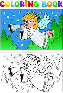 鲑鱼天使小号彩色书天使主题图象4设计图片