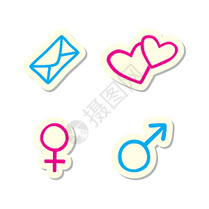 颜色图标爱情图标异性女性已婚互联网性别白色电子邮件邮政男人网络设计图片