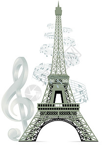 镇音乐家埃菲尔铁塔音乐会钥匙夹子插图独奏绘画收藏音乐家旋律旅行设计图片