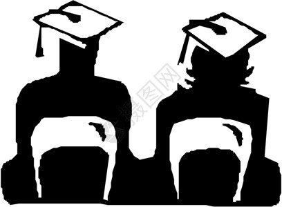 制服帽男青年和女青年矢量毕业生设计图片