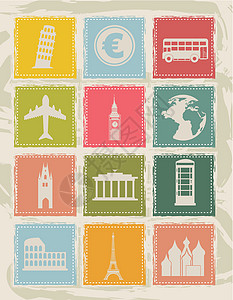 世界第三清真寺欧洲图标体育馆插图黑车纪念碑收藏旅行电话世界公共汽车飞机设计图片