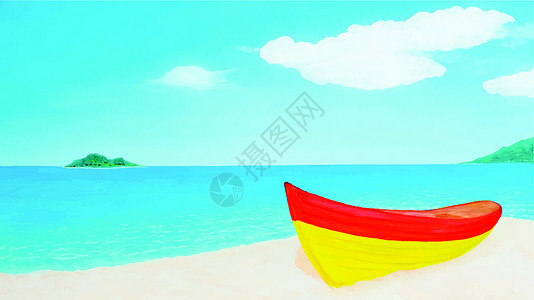 运沙船矢量艺术海滩设计图片