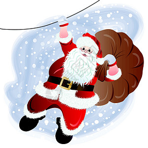 雪瑞纳圣诞老人 贺卡设计礼物庆典新年展示老人假期戏服卡通片胡子男人设计图片