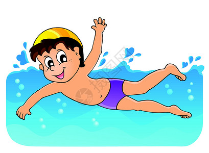 河里游泳的孩子游泳主题图3设计图片