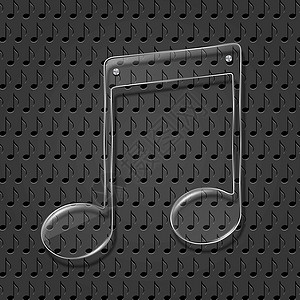 黑色音乐符号Glass 音乐笔记符号插图灰色图标螺栓金属娱乐墙纸材料打字稿作品设计图片