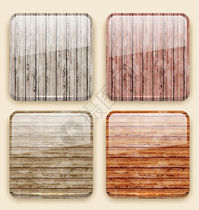 PVC扣板应用程序图标的 Wooden 背景设计图片