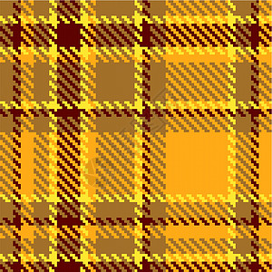 瓦塞格伯特无缝接对格矢量模式黄色短裙正方形棕色粮食格子纱线纺织品橙子羊毛设计图片