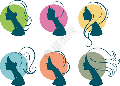 头发png美丽的女人化妆品女士横幅女性女孩涂鸦绘画艺术理发师发型设计图片