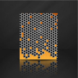 格沙夫特六角金属班纳横幅扬声器蜂蜜格栅艺术合金金属纤维墙纸框架设计图片