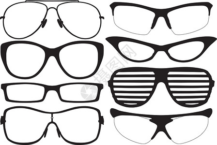 老式眼镜太阳光环塑料运动复古男人插图风格黑色女性眼睛魅力设计图片
